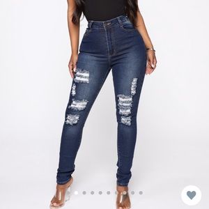 dark wash high waist jeans